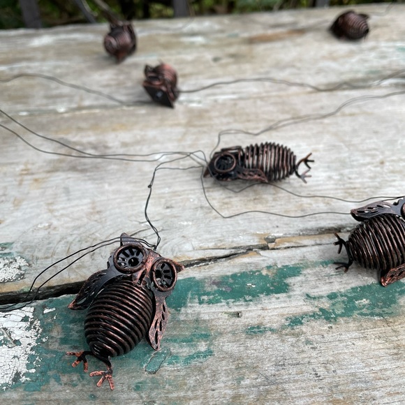 Pier 1 Iron & Copper Owl glimmer strand Flexible LED 10 Ft 15 lights - Picture 3 of 5